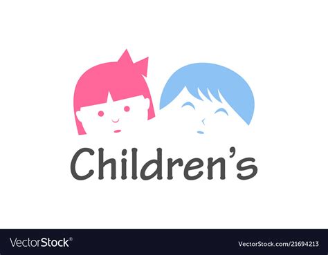 Children Logo Design Royalty Free Vector Image