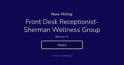 Front Desk Receptionist Grayson County Clinic At Ahs Sherman Medical Center