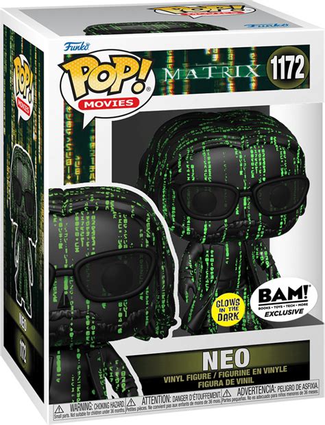 Funko Pop Movies The Matrix 4 Neo In The Matrix Coded Glow In The