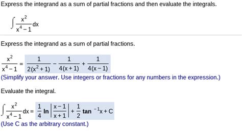 Solved Express The Integrand As A Sum Of Partial Fractions