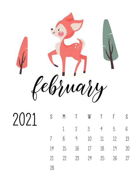 Forest Woodland Animals 2021 Calendar World Of Printables