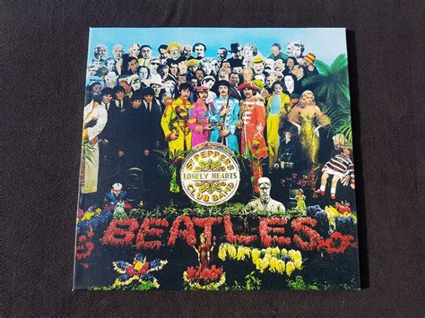 The Beatles Sgt Peppers Album Cover On Canvas Mounted Etsy
