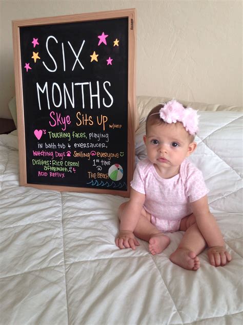 Baby Monthly Progress Chalkboard 6 Months Half Birthday Baby Baby