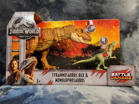 Jurassic World 2 Battle Damage Tyrannosaurus Rex And Monolophosaurus 2