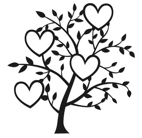 Download Four Heart Tree | Family tree designs, Family tree, Silhouette design