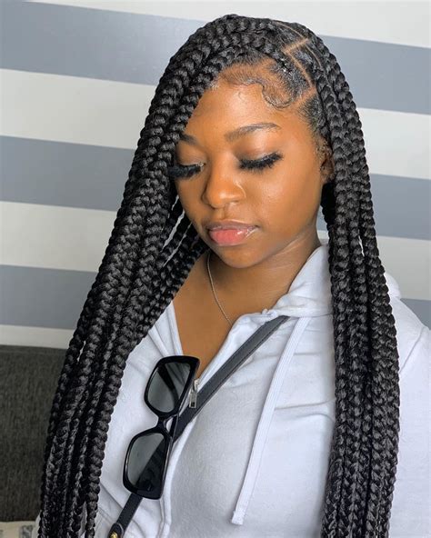 Large Knotless Braids Styles Knotless Braids Are A Hairstyle That Seemingly Offer Well