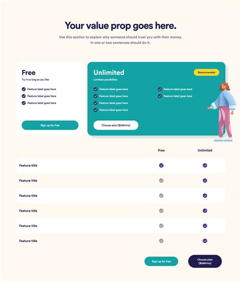 Pricing With Feature Table Free Webflow Component