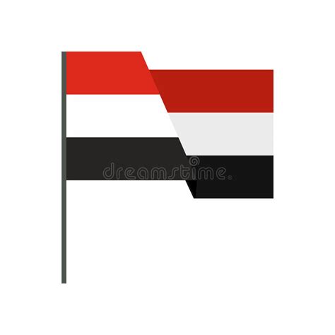 Flag Of Egypt Icon Flat Style Stock Vector Illustration Of Official