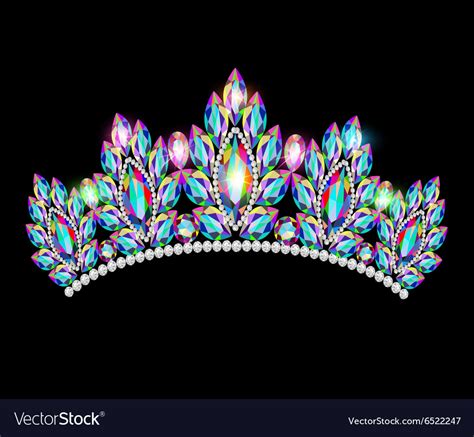 Crown Tiara Women With Glittering Precious Stones Vector Image