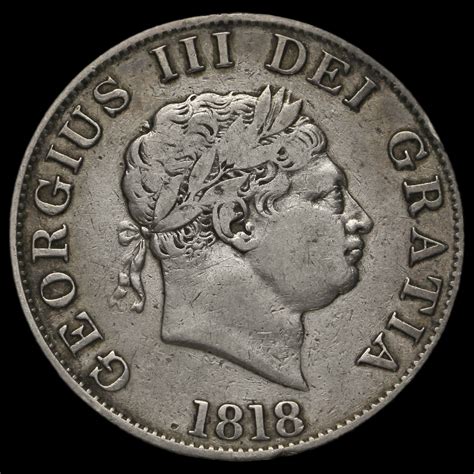 1818 George Iii Milled Silver Half Crown