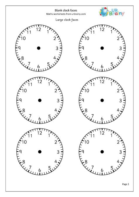 Blank Clock Worksheet To Print Activity Shelter 45 Off