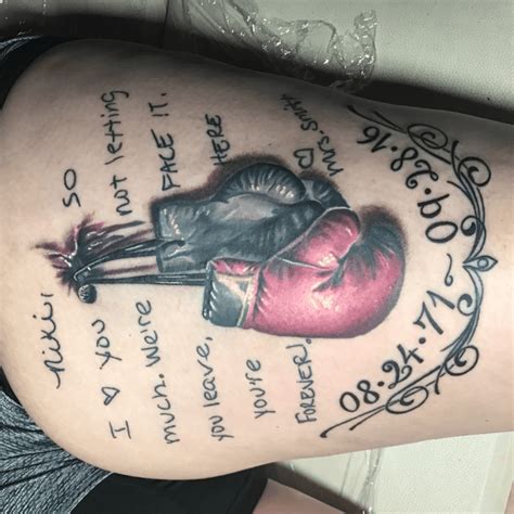 Pink Boxing Gloves Breast Cancer Tattoo