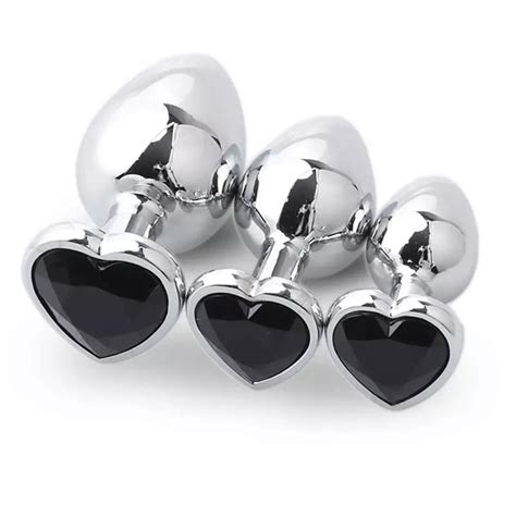 Cheap Sml Diamond Crystal Stainless Steel Butt Plug Heart Shaped Removable Anal Plug