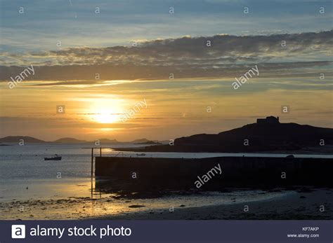 Sunrise Over Old Grimsby Quay And Blockhousetresco Isles Of Scilly