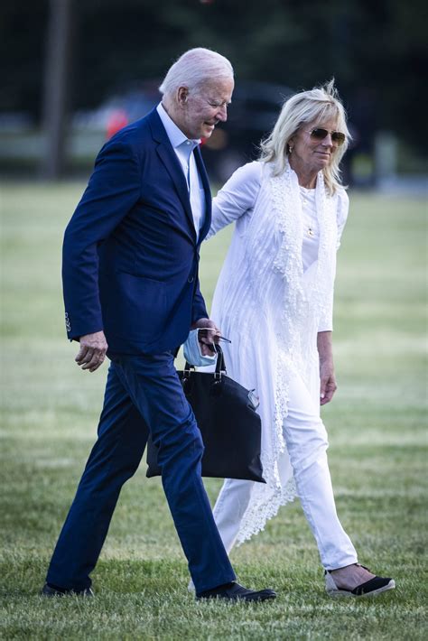 Jill Biden Dresses Down Espadrille Wedge Heels With All White Outfit Footwear News
