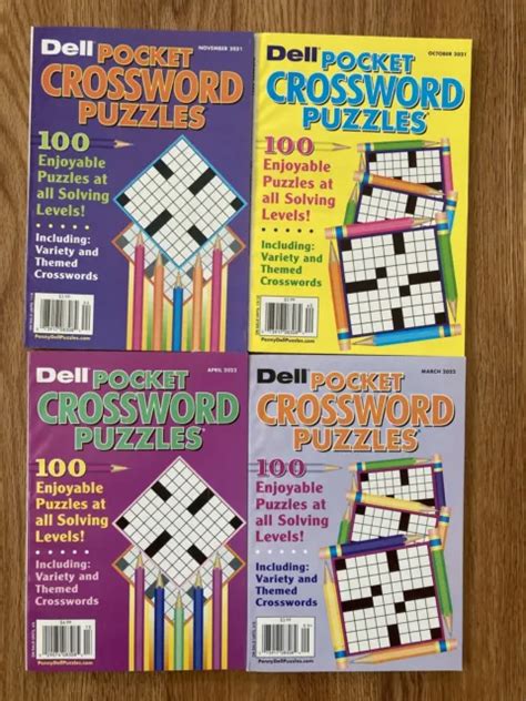 Lot Of Dell Penny Press Crossword Puzzle Books Pocket Free Shipping