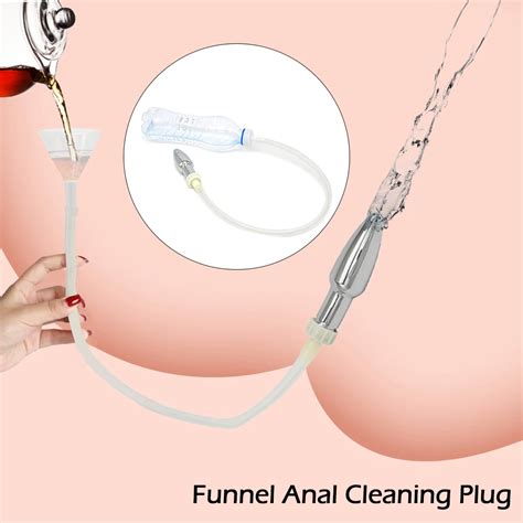 Anal Cleaning Anal Plug Funnel Enema Nozzle Butt Plug Anus Washing Tube