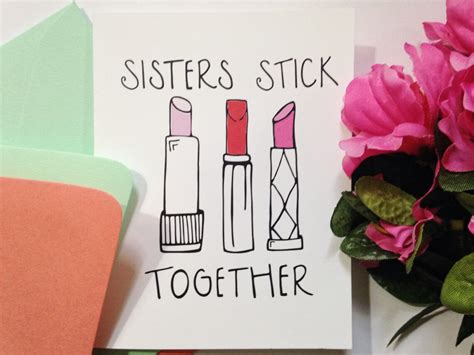 Sisters Stick Together Card Sisterhood Card Sister Etsy