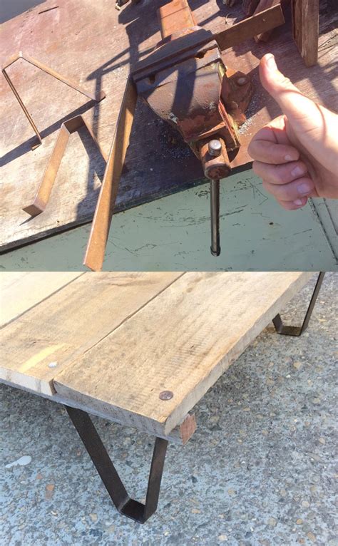 | 42 brunilde coffee table reclaimed wood natural round three black iron legs. DIY rustic coffee table, iron legs, recycled wood, surface ...