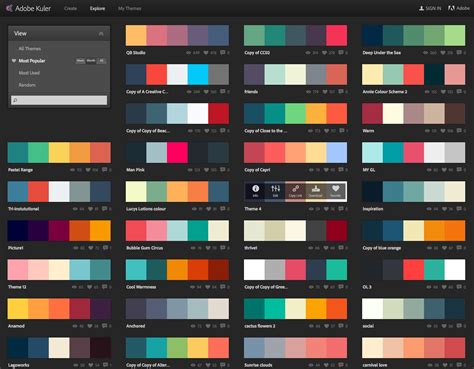 Most Popular Color Schemes This Month