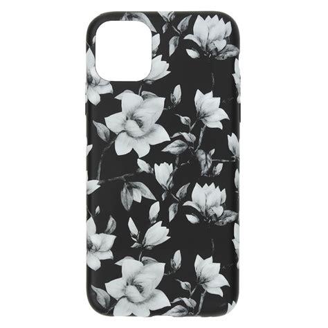 Black And White Floral Phone Case Fits Iphone 11 Pro Max Claires Us