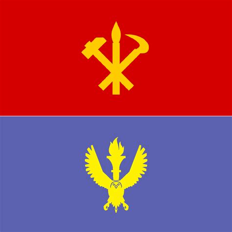 Flag Of Workers Party Vs Flag Of Liberal Democratic Party Of North