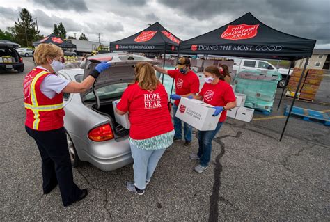 Its mission is to preach the gospel of jesus christ and to meet human needs in his name without discrimination. Salvation Army of Spokane food distribution | The ...