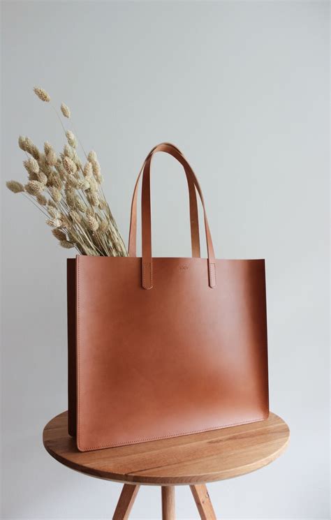 Vegetable Tanned Classic Tote Bag In Brown Leder Shopper Ledertasche