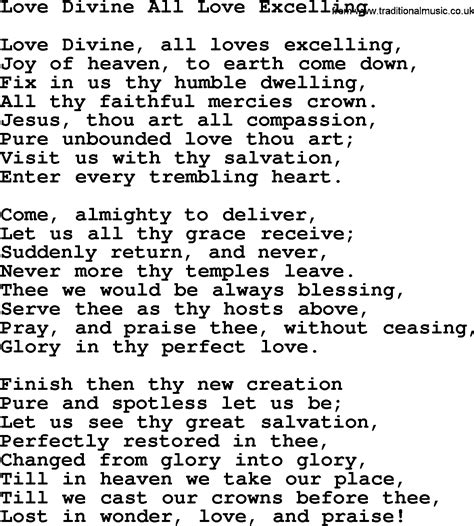 Catholic Hymns Song Love Divine All Love Excelling Lyrics And Pdf