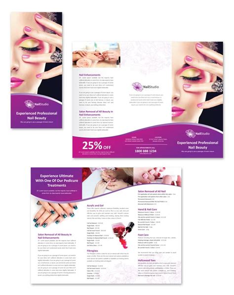 Nail Beauty Salon Tri Fold Brochure Template Dlayouts Graphic Design