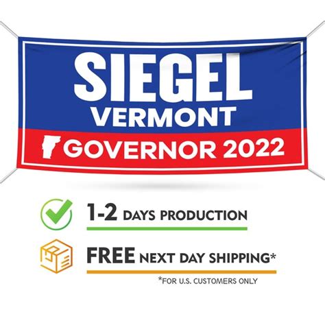 Brenda Siegel For Vermont Governor Banner Sign 13 Oz Heavy Etsy