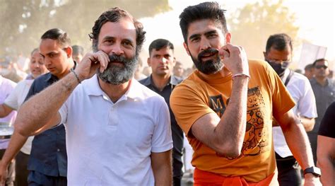 A Twirl Of Moustache And Fist Pumps Vijender Singh Joins Rahul Gandhis Bharat Jodo Yatra