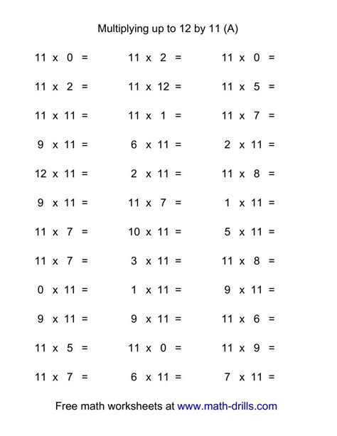 Free Multiplication Timed Test Printable 0 12 Printable Templates