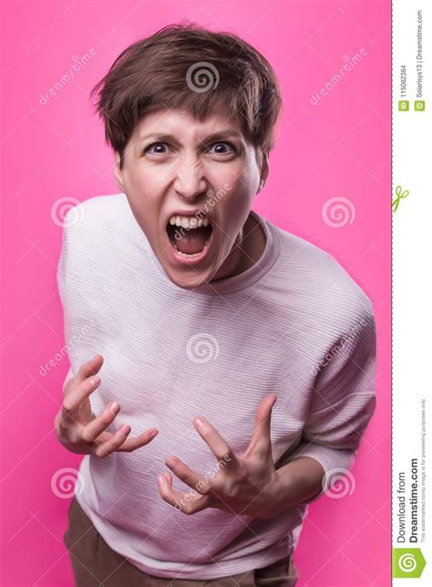 Frustrated And Angry Woman Screaming Studio Shot Stock Photo Image Of Anger Aggressive