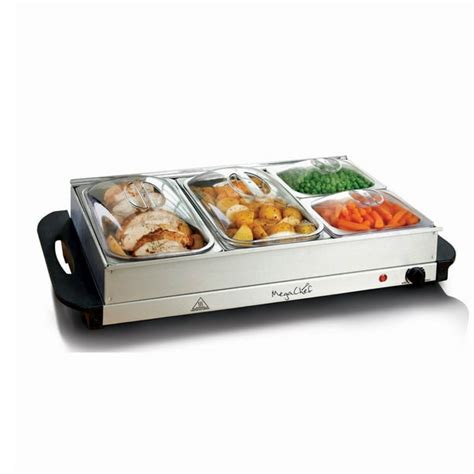 Megachef 4 Section Buffet Server And Food Warmer In Stainless Steel