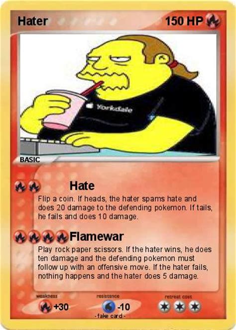 Pokémon Hater 11 11 Hate My Pokemon Card