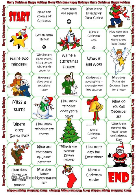 Christmas Board Game Christmas Board Games Christmas Worksheets