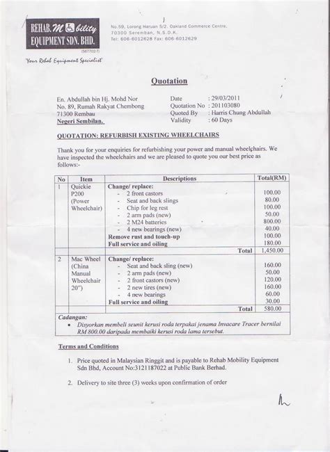 Contoh projek kik yang berjaya 2018; Contoh Surat Rasmi Sebut Harga - Contoh 36