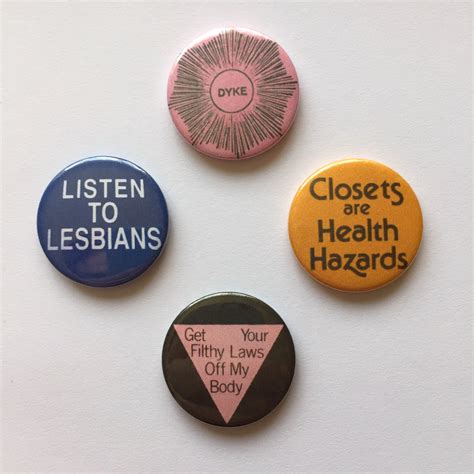 4 Lesbian Feminist Button Badges Vintage Remake Dyke Etsy