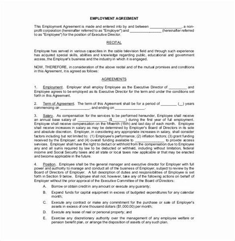 Contract Of Employment Template Elegant 21 Employee Agreement Templates