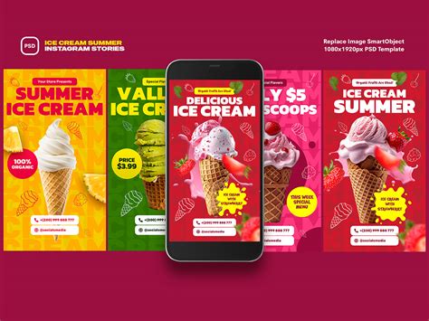 Ice Cream Summer Instagram Stories UpLabs