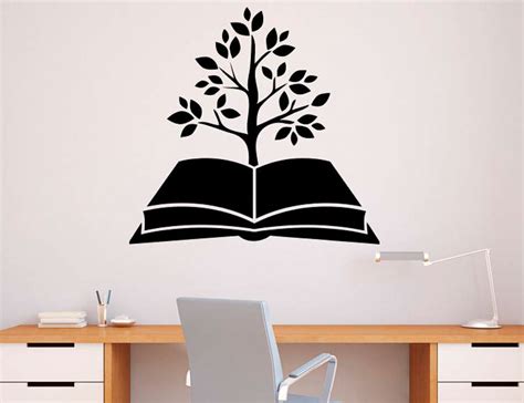 Tree Book Wall Decal Library Vinyl Sticker School Education Home Art
