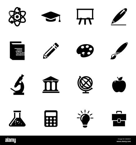 Vector Black Education Icon Set Stock Vector Image And Art Alamy