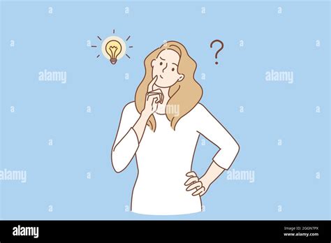 Frustration Doubt And Question Concept Young Frustrated Woman Cartoon Character Standing