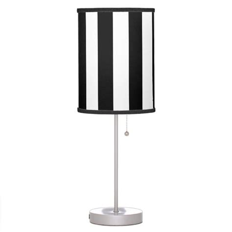 Bold Black And White Stripes Lamp Shade With Lamp Zazzle Linen Lamp