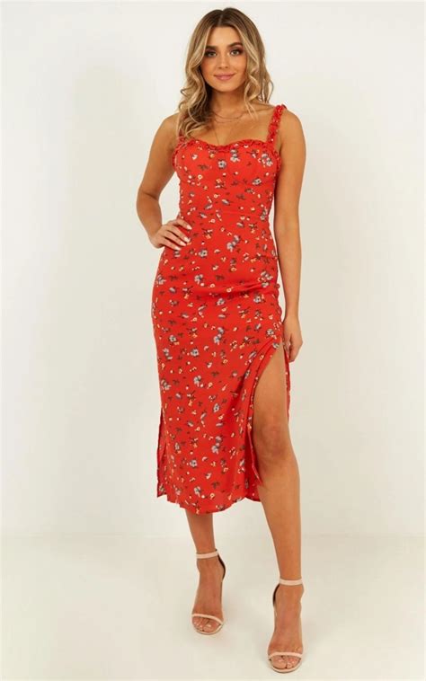 My Side Dress In Red Floral Showpo Women Dress Online Womens