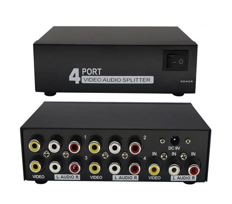 1 In 4 Out 3 Rca Av Audio Video Splitter Amplifier For Cable Box Dvd