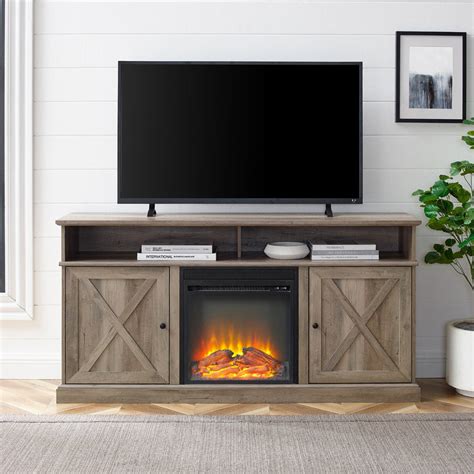 Cherrington Barn Door Fireplace Tv Stand Walker Edison