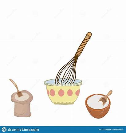 Mixing Bowl Kitchen Flour Whisk Spoon Sugar