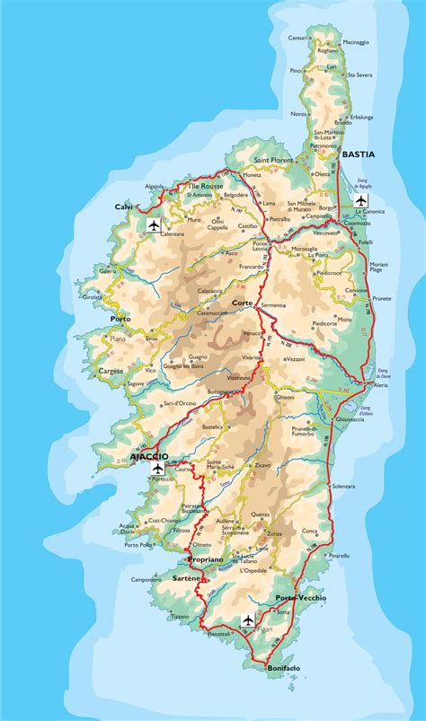Carte De Corse Touristique Arts Et Voyages